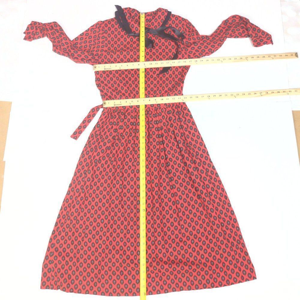Vintage Lanz Originals Maxi Dress, c 1970s Black/Red, Size 7/8 - Picture 10 of 12